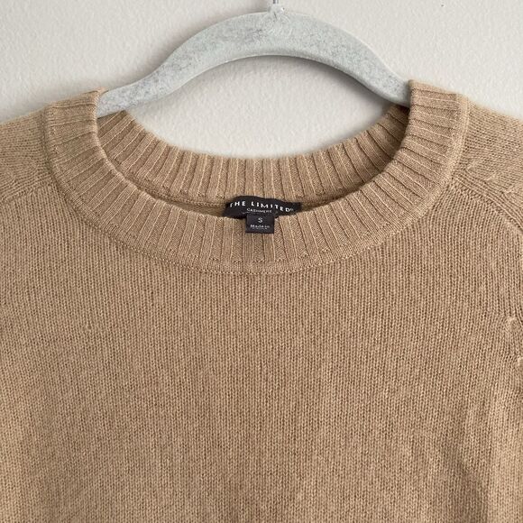 The Limited Womens Beige 100% Cashmere Sweater Size Small Classic Crewneck - Picture 2 of 8